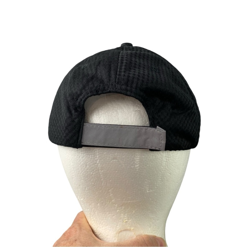 Black athletic vented reflective baseball sporty hat - Picture 5 of 8